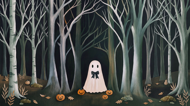 cute teal ghost custom stick on wallpaper mural home removable non woven vinyl sm