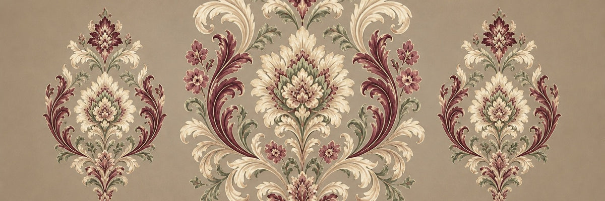 Sage Damask Wallpaper Mural product view