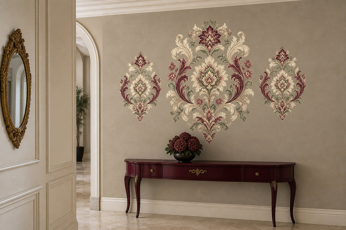 Sage Damask Wallpaper Mural product view