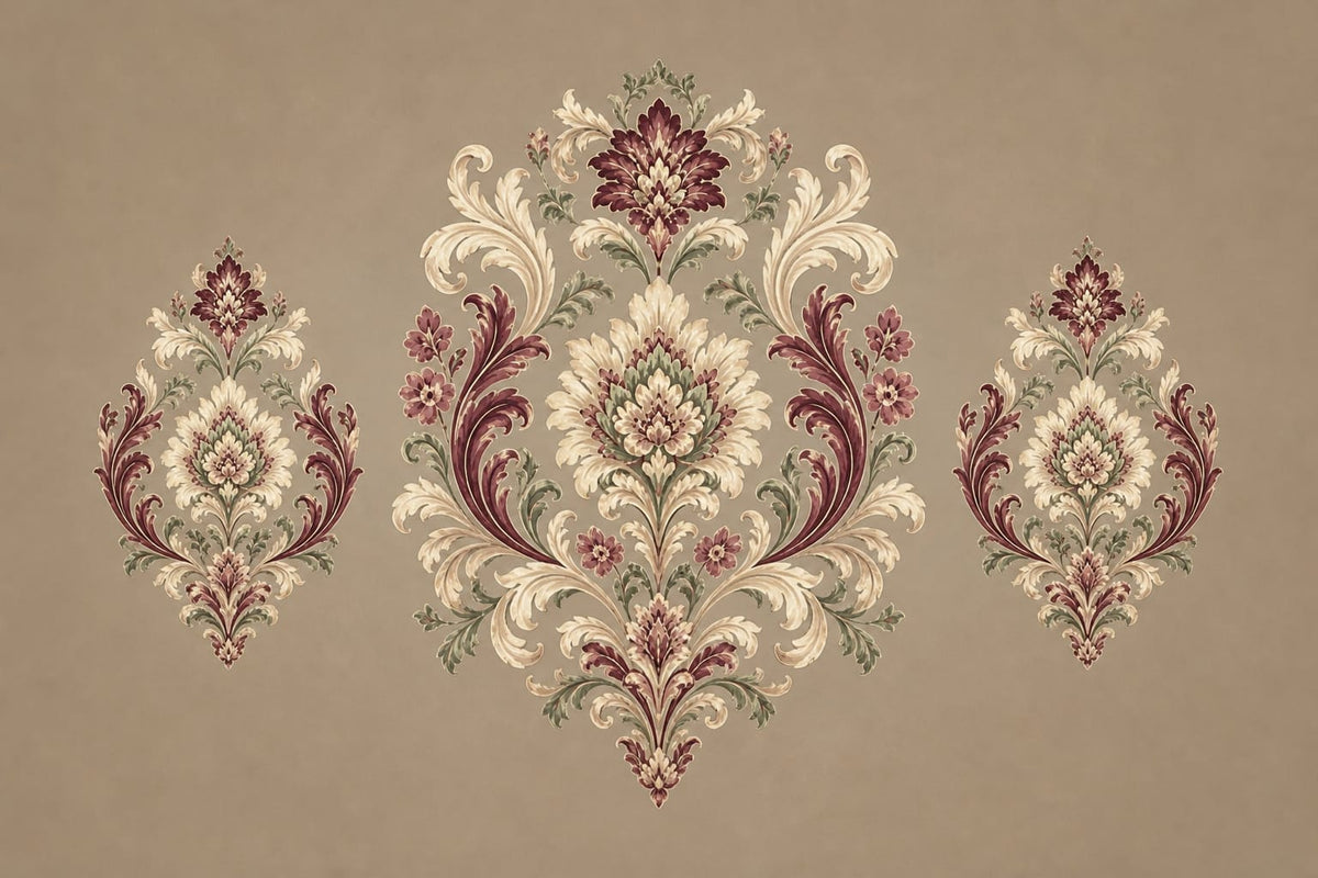 Sage Damask Wallpaper Mural product view