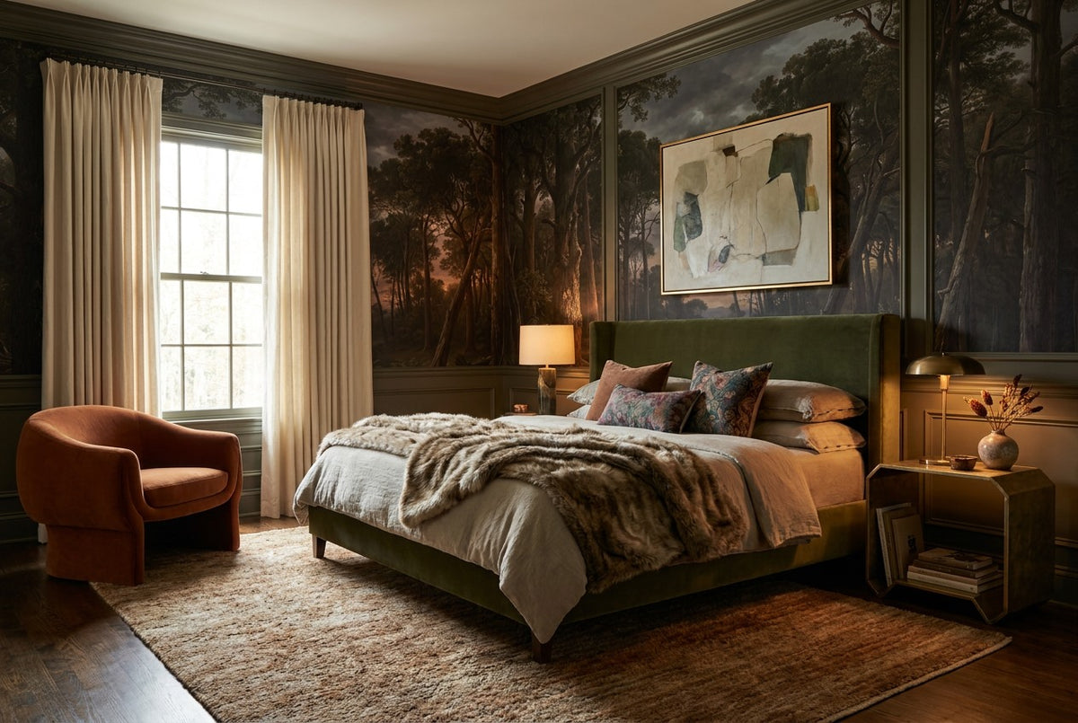 dark forest wallpaper mural custom bedroom twilight stick on vinyl removable non woven