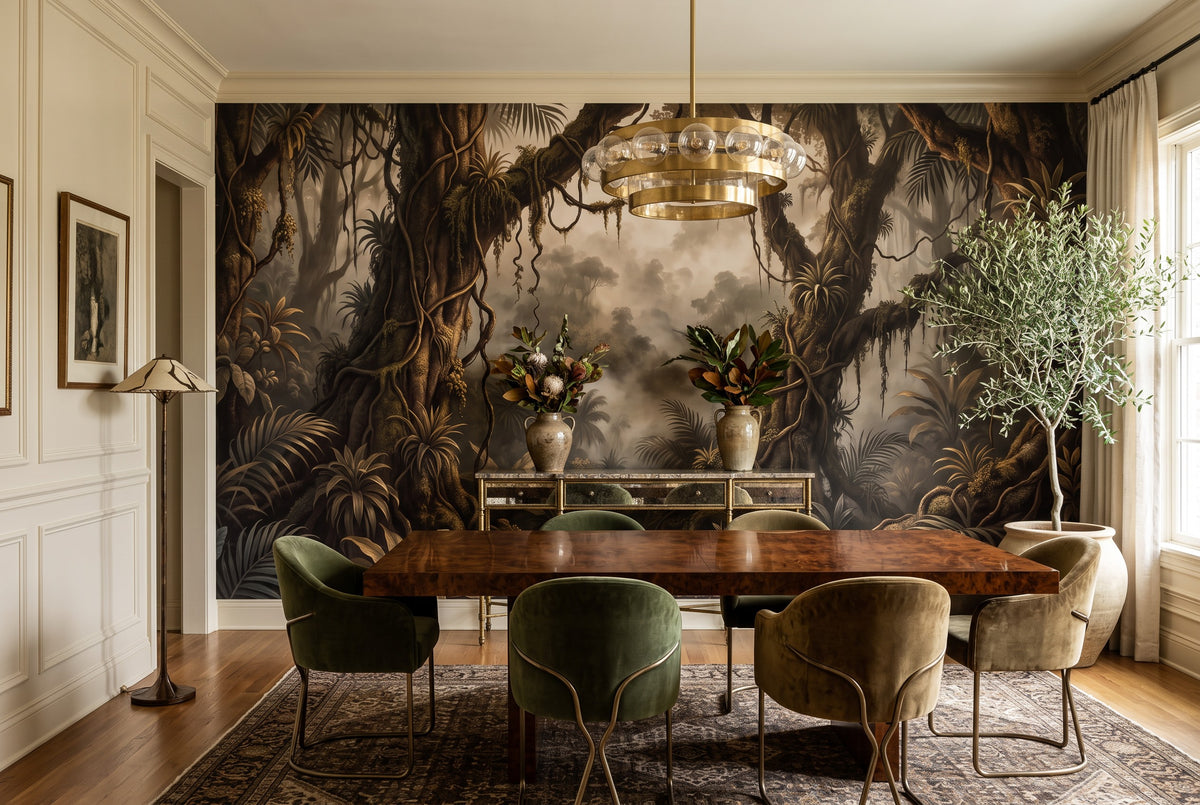 dark forest wallpaper mural custom dining room stick on vinyl removable non woven