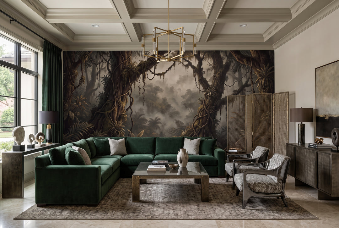 dark forest wallpaper mural custom living room self adhesive vinyl removable non woven