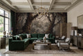 Sepia Tangled Woodland Tunnel Wallpaper Mural