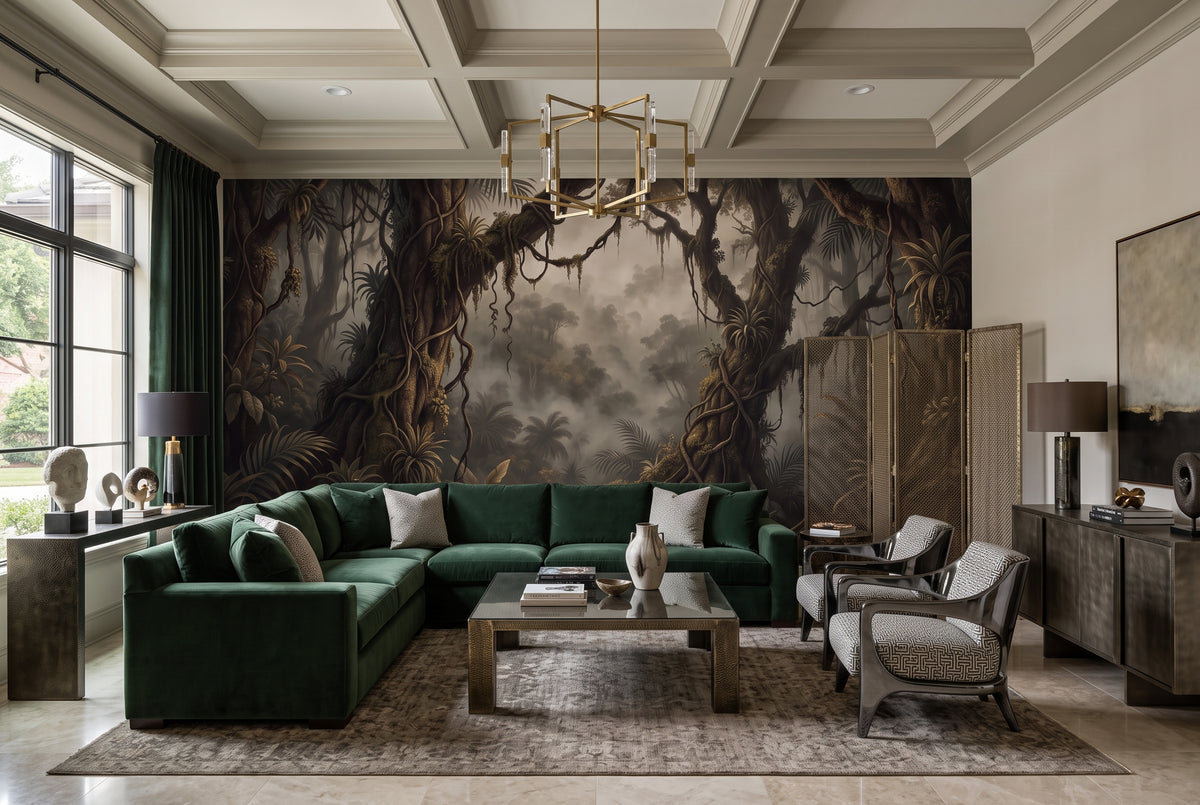 dark forest wallpaper mural custom living room self adhesive vinyl removable non woven