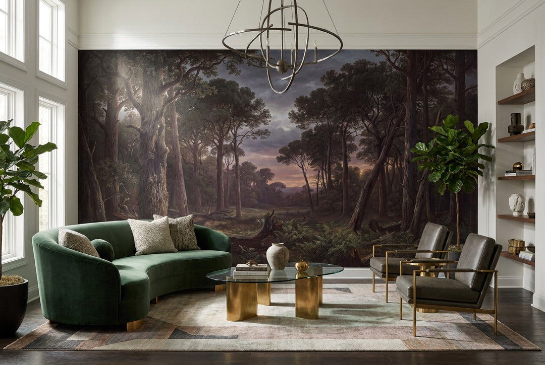 dark forest wallpaper mural custom living room self adhesive vinyl removable non woven