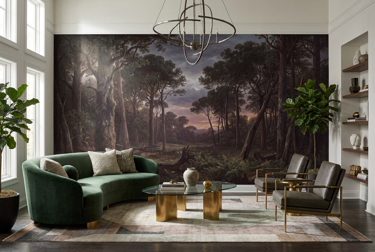 dark forest wallpaper mural custom living room self adhesive vinyl removable non woven