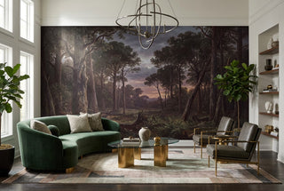 Blue Mist Pine Forest Wallpaper Mural