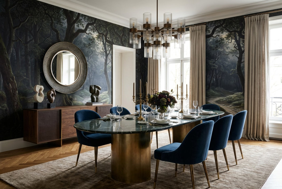 dark forest wallpaper mural dining room v1 custom stick on non woven vinyl removable