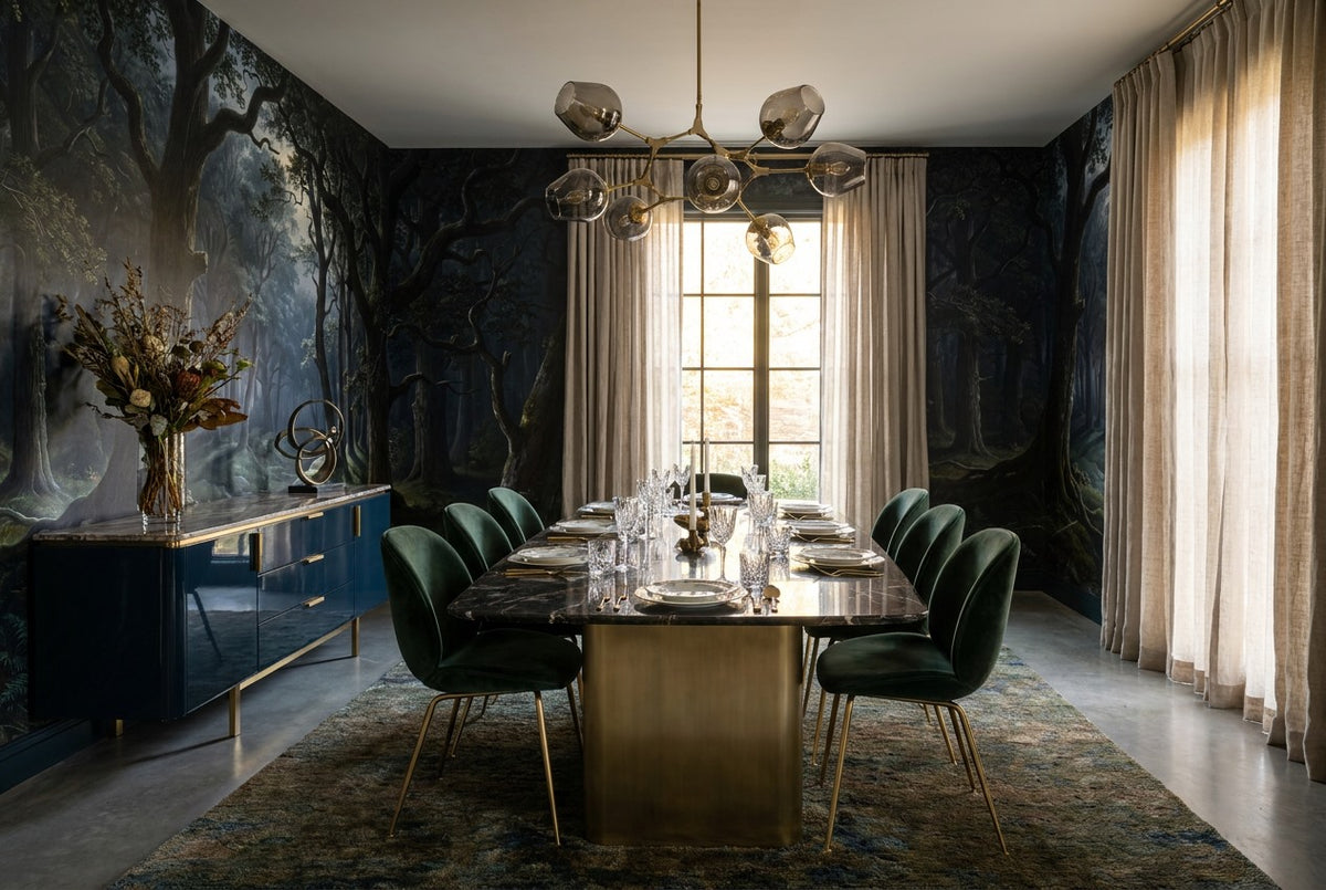 dark forest wallpaper mural dining room v2 custom stick on non woven vinyl removable