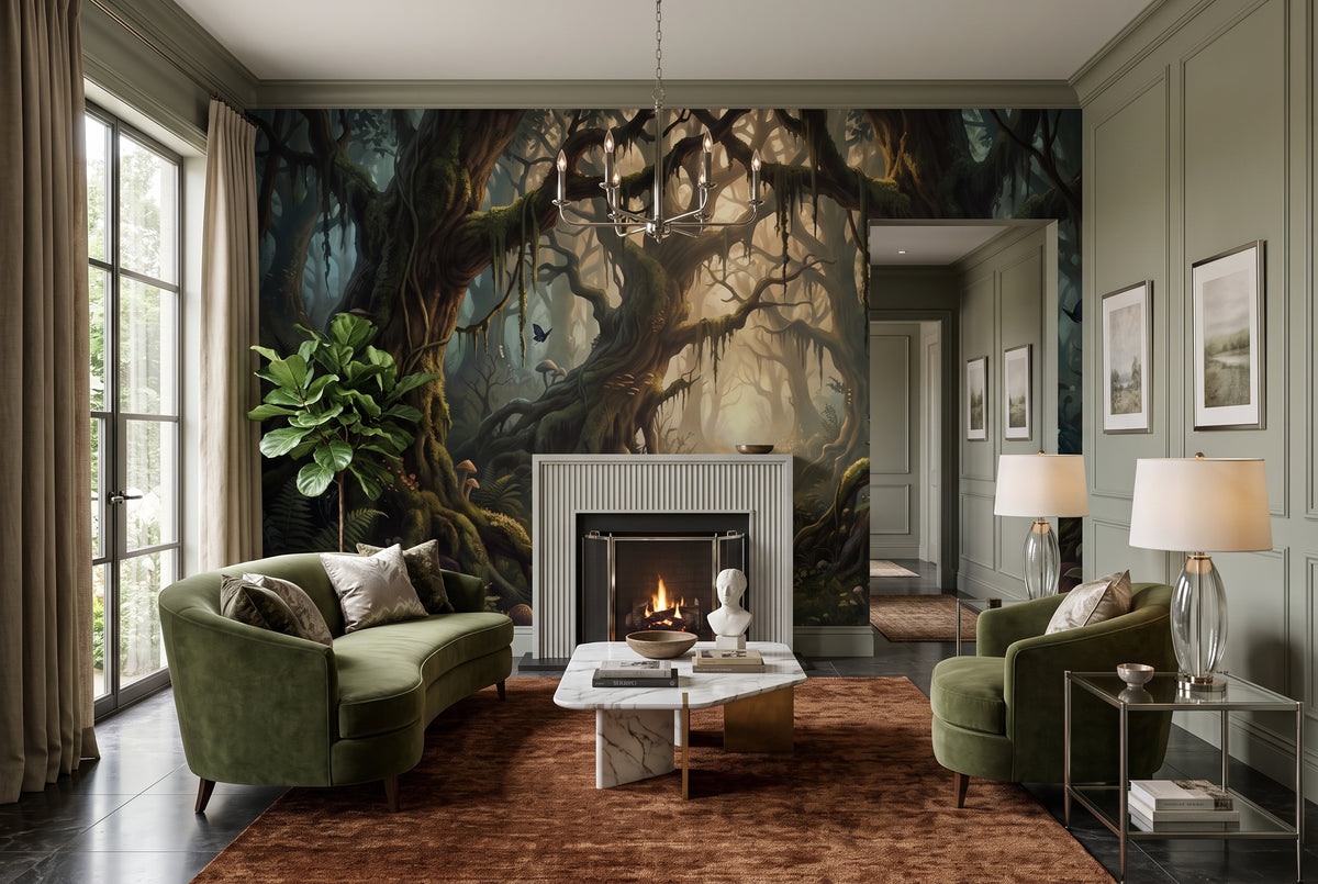 dark forest wallpaper mural living room v1 custom stick on non woven vinyl removable