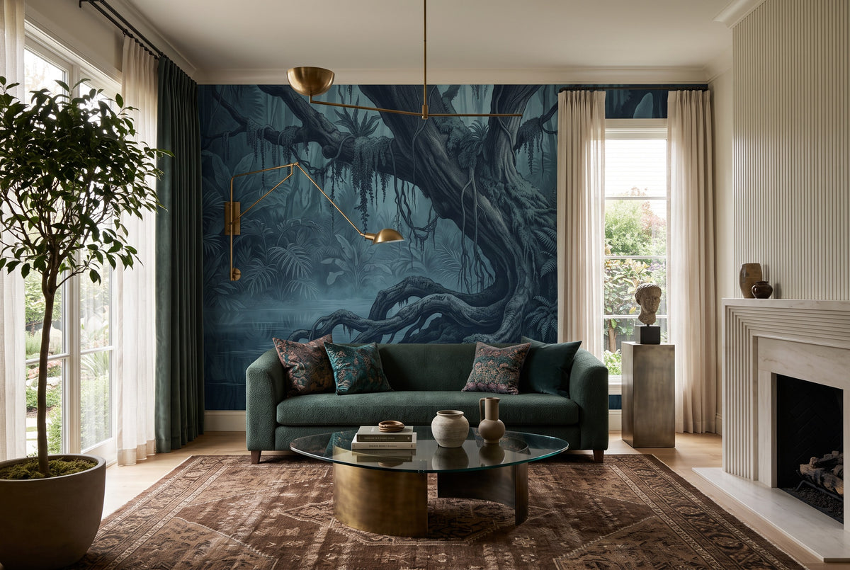 dark forest wallpaper mural living room v2 custom stick on non woven vinyl removable
