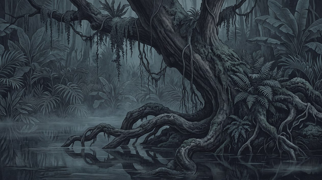 dark forest wallpaper mural teal main image custom stick on non woven vinyl removable