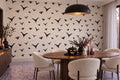 Cream Bat Pattern Halloween Wallpaper Mural