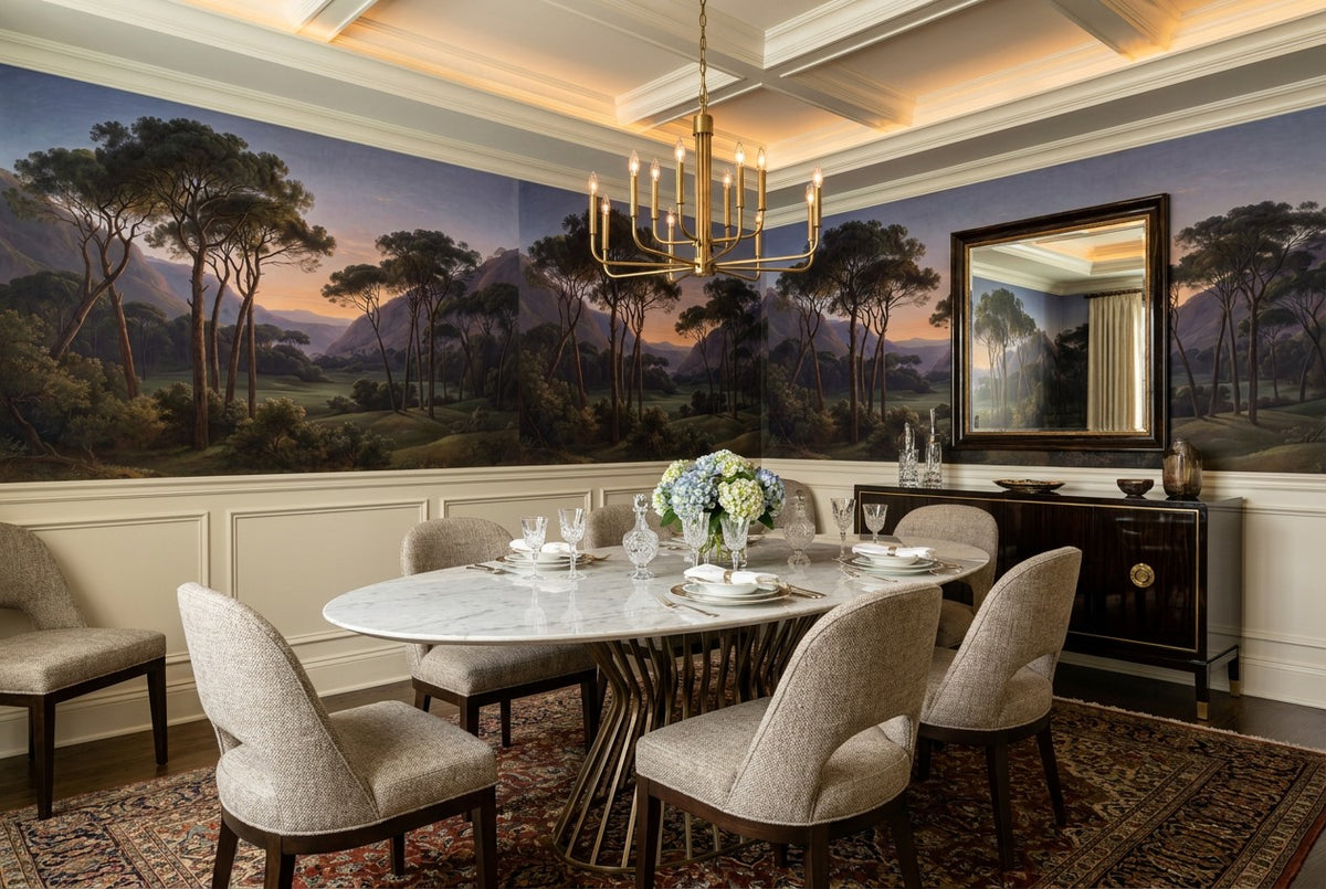 dining room dark forest wallpaper mural custom self adhesive vinyl non woven removable