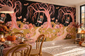 Black Pink Forest Halloween Wallpaper Mural