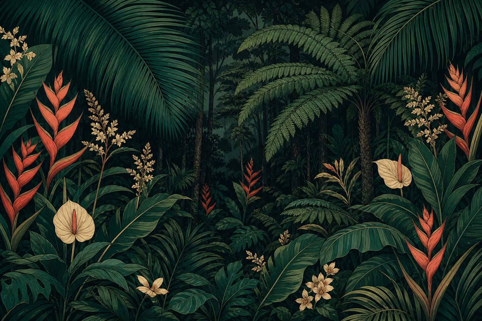 Emerald Palm Wallpaper Mural
