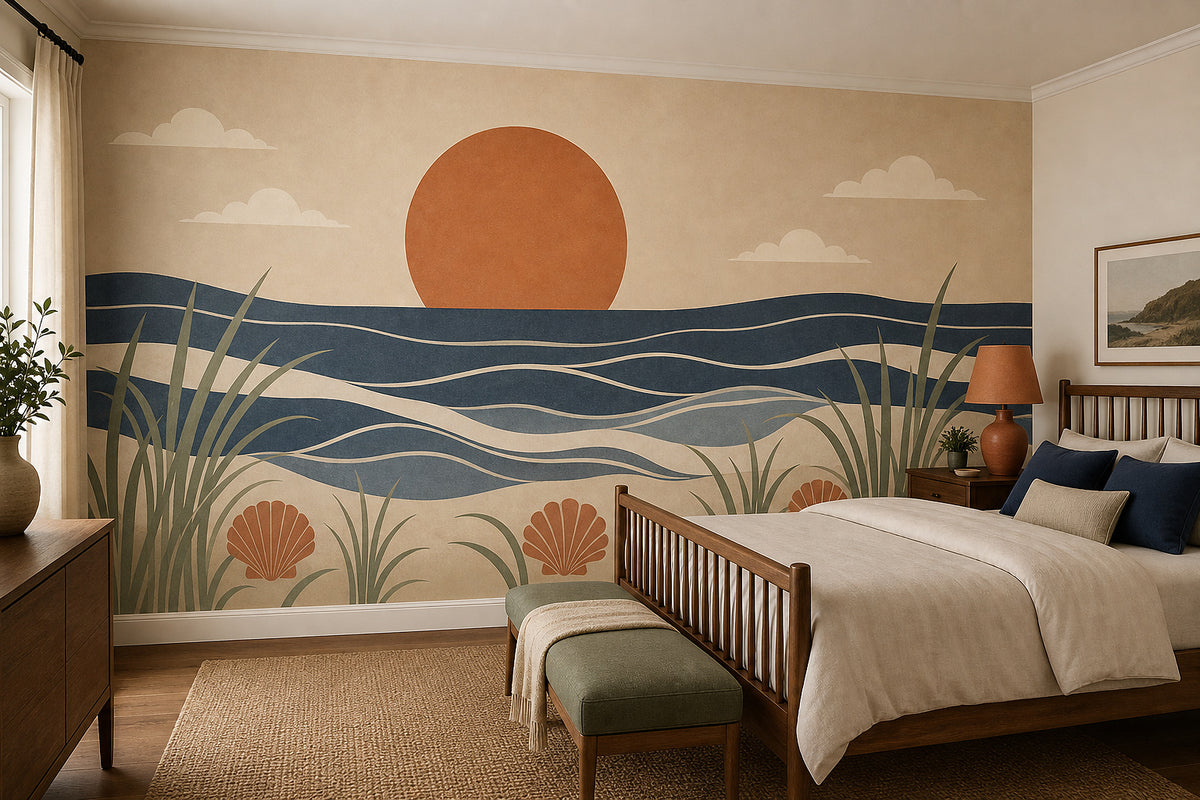 Cream Ocean Wallpaper Mural product view