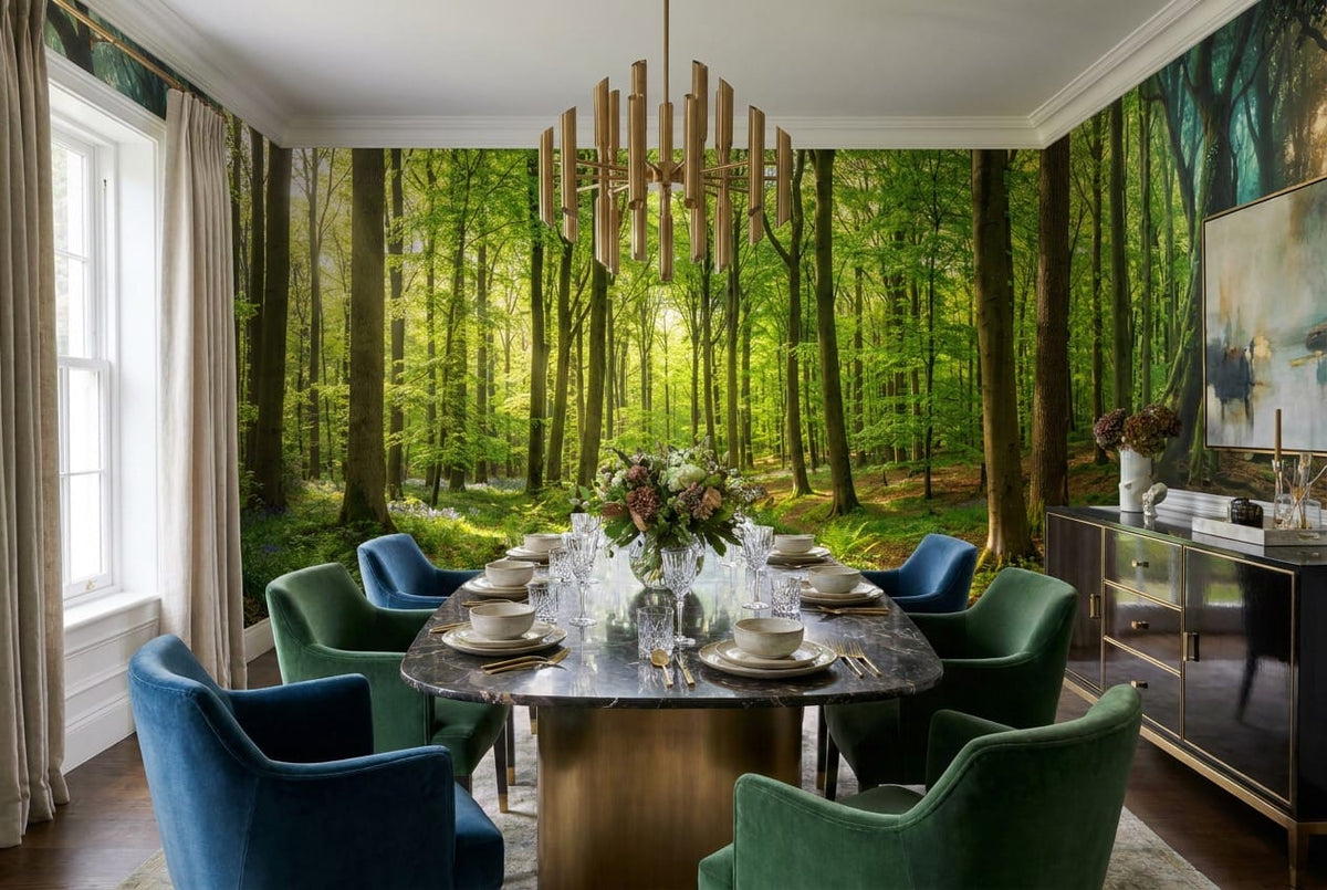 Fresh Green Photographic English Forest Green Wallpaper Mural scene image
