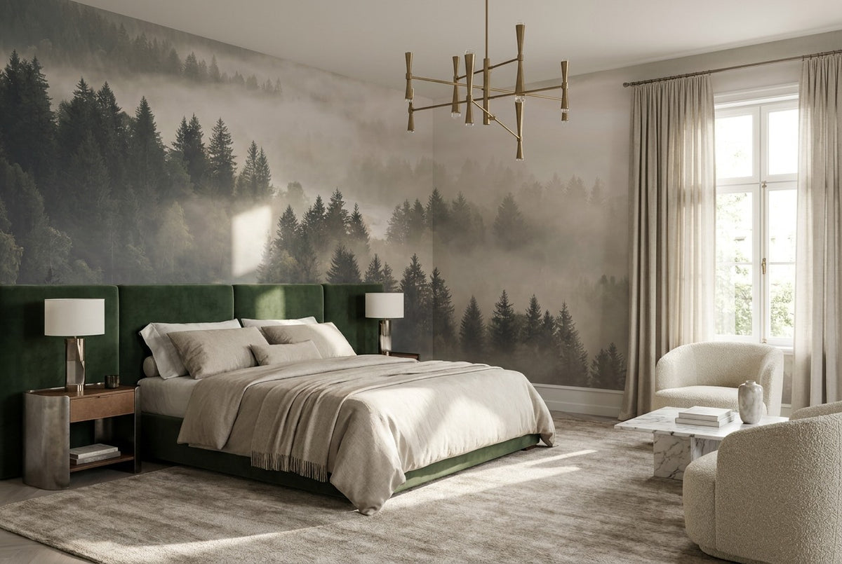 forest sunset wallpaper mural ash bedroom custom stick on removable non woven vinyl