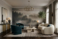 Dark Misty Conifer Forest Wallpaper Mural