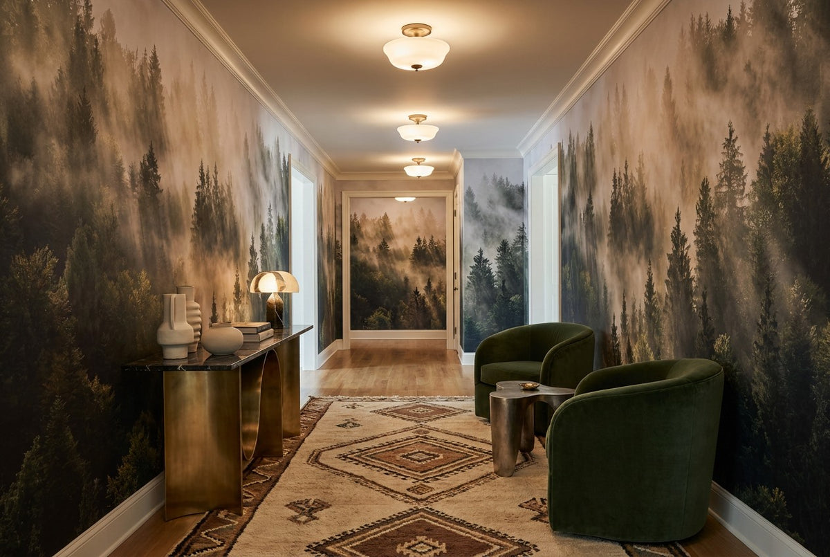 forest sunset wallpaper mural slate hall custom stick on removable non woven vinyl