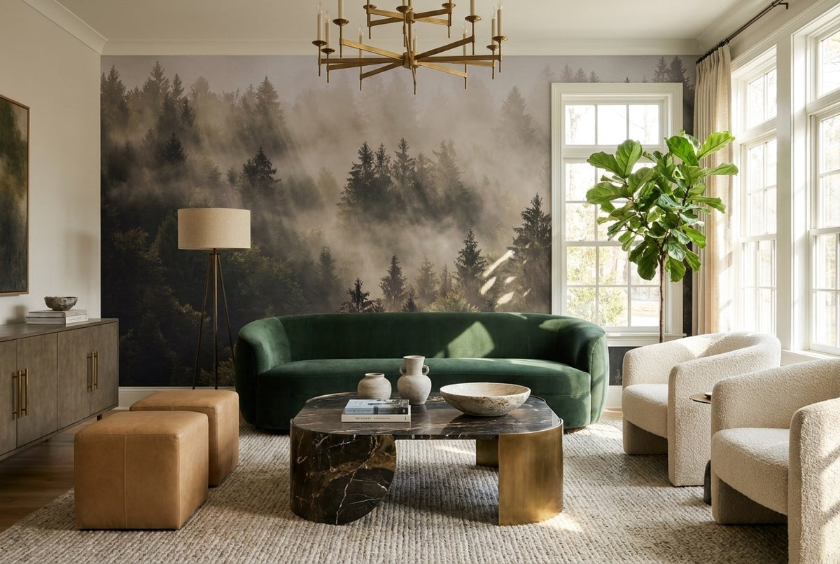 forest sunset wallpaper mural slate living custom stick on removable non woven vinyl