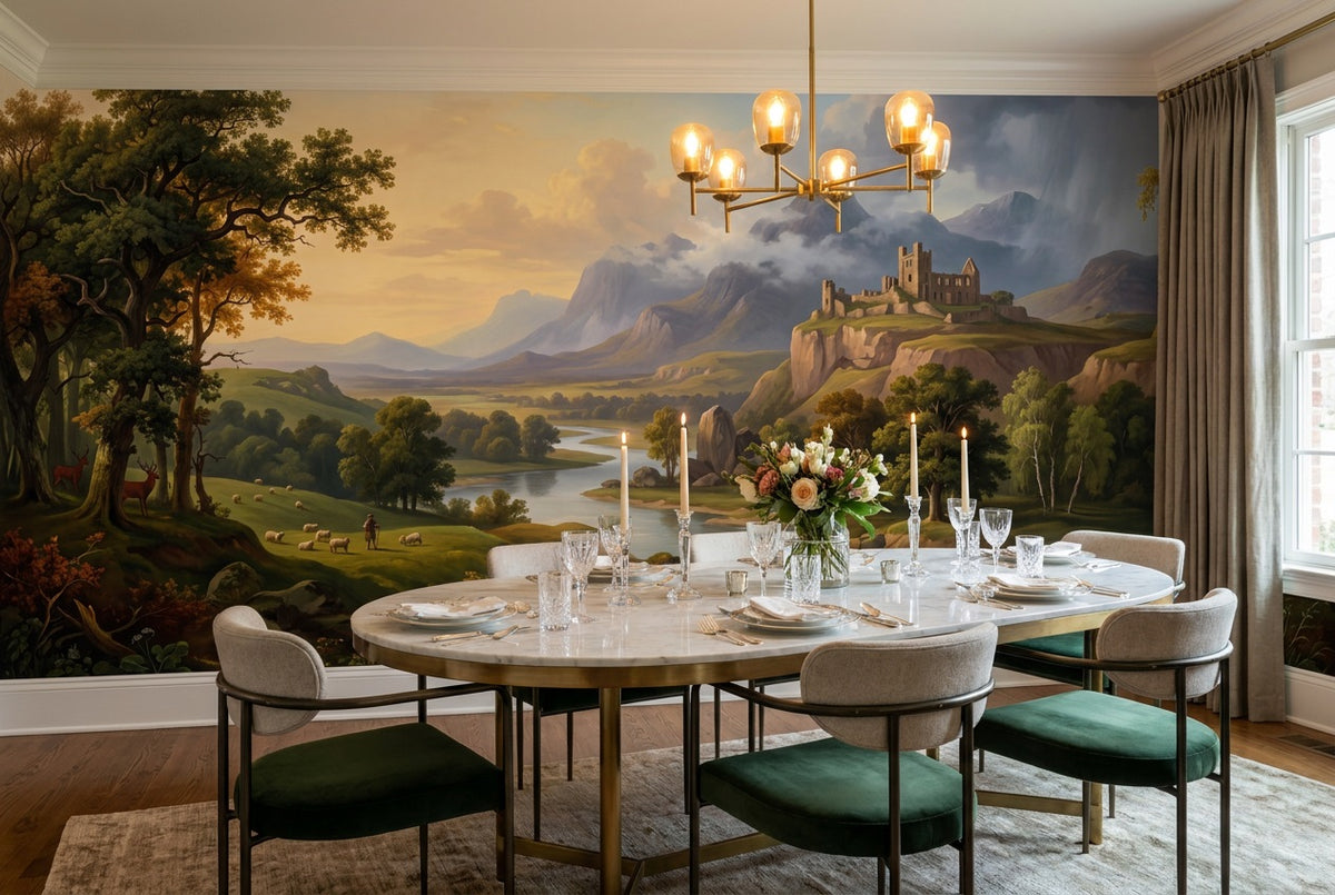 gold castle dining custom peel and stick non woven vinyl removable wallpaper mural