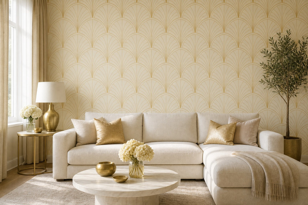Gold Fan Arch Wallpaper Mural product view