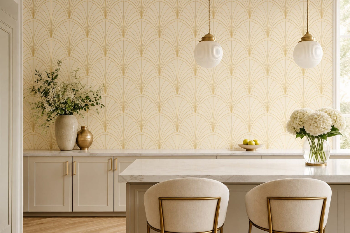 Gold Fan Arch Wallpaper Mural product view