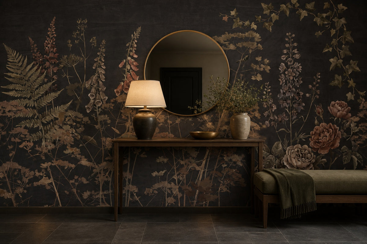 gold floral vintage jungle wallpaper entry custom stick on non woven vinyl removable