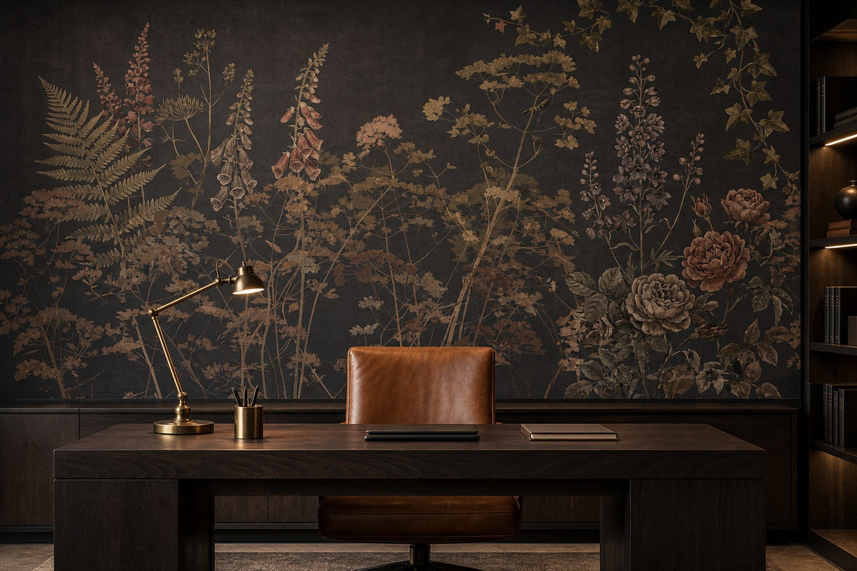 gold floral vintage jungle wallpaper office custom stick on non woven vinyl removable