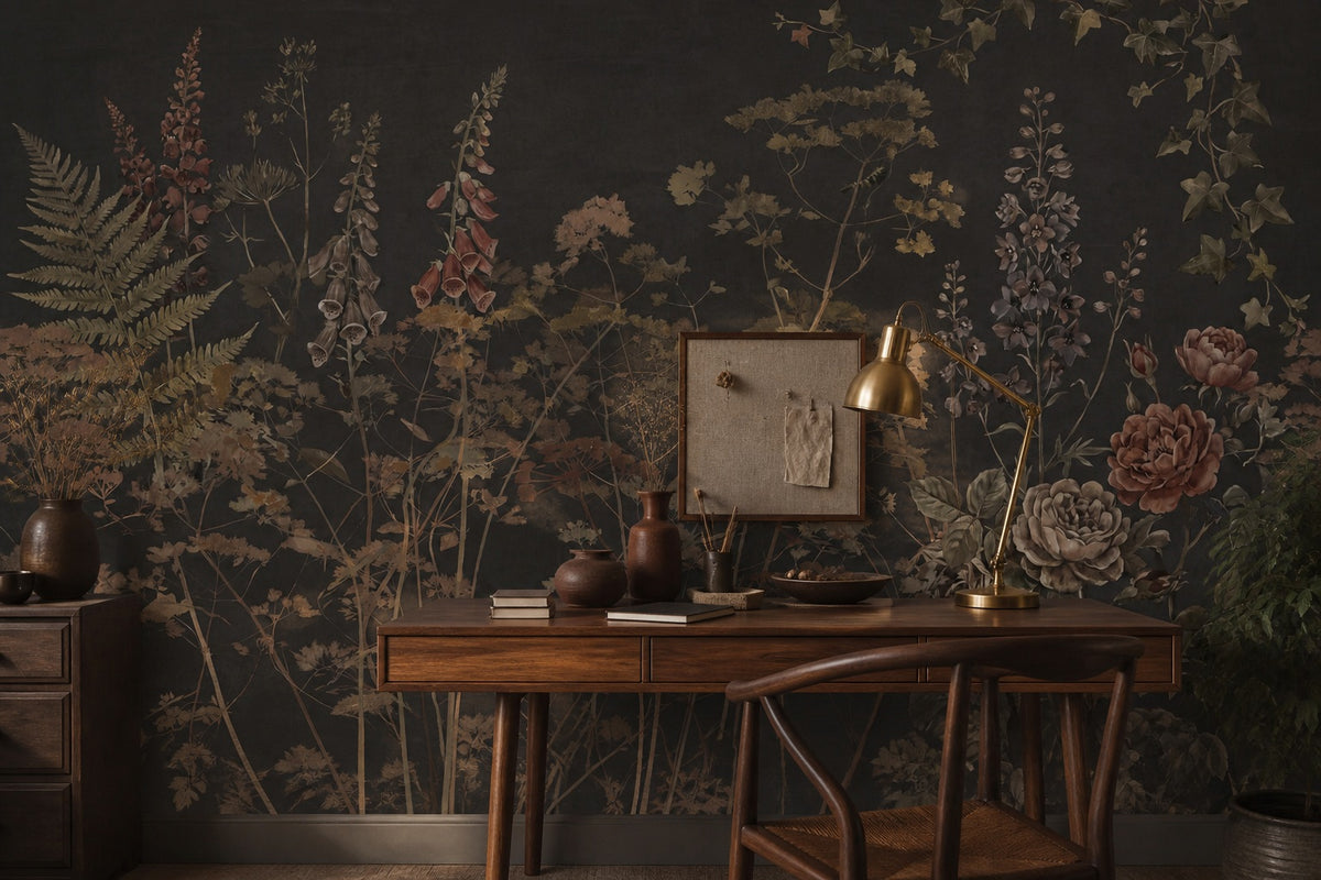 gold flower vintage jungle wallpaper studio custom stick on non woven vinyl removable