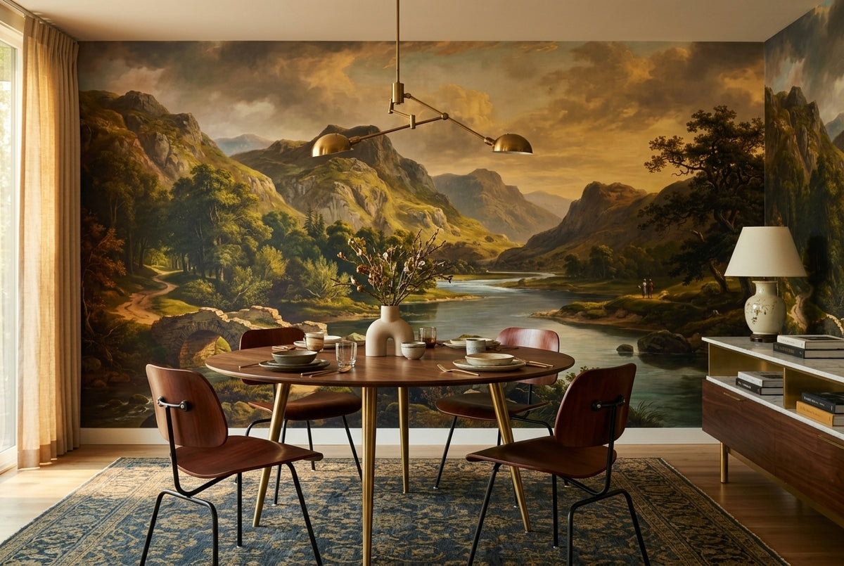 gold lake dining room custom self adhesive non woven vinyl removable wallpaper mural
