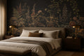 Dark English Garden Fine Stems Wallpaper Mural