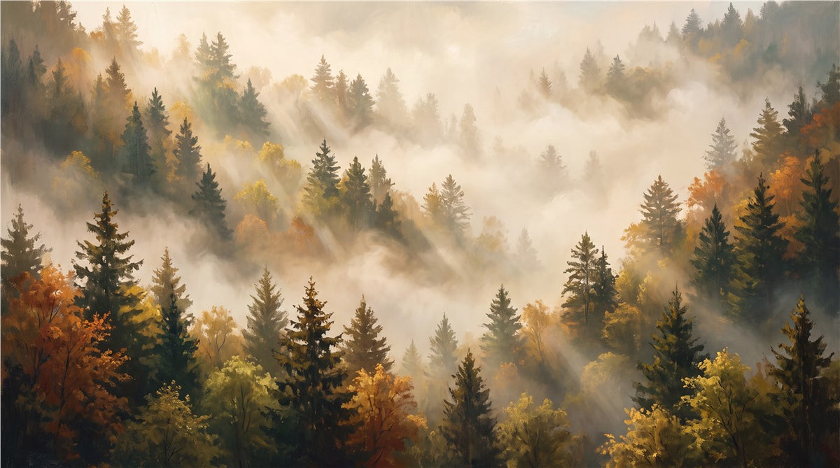 gold room forest sunset wallpaper mural custom stick on non woven vinyl removable
