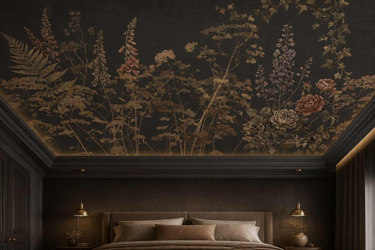 gold vintage jungle wallpaper ceiling custom peel and stick non woven vinyl removable