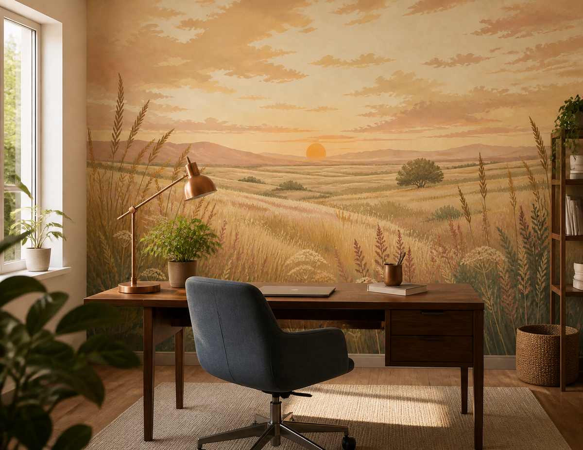 Golden Sunset Wallpaper Mural product view