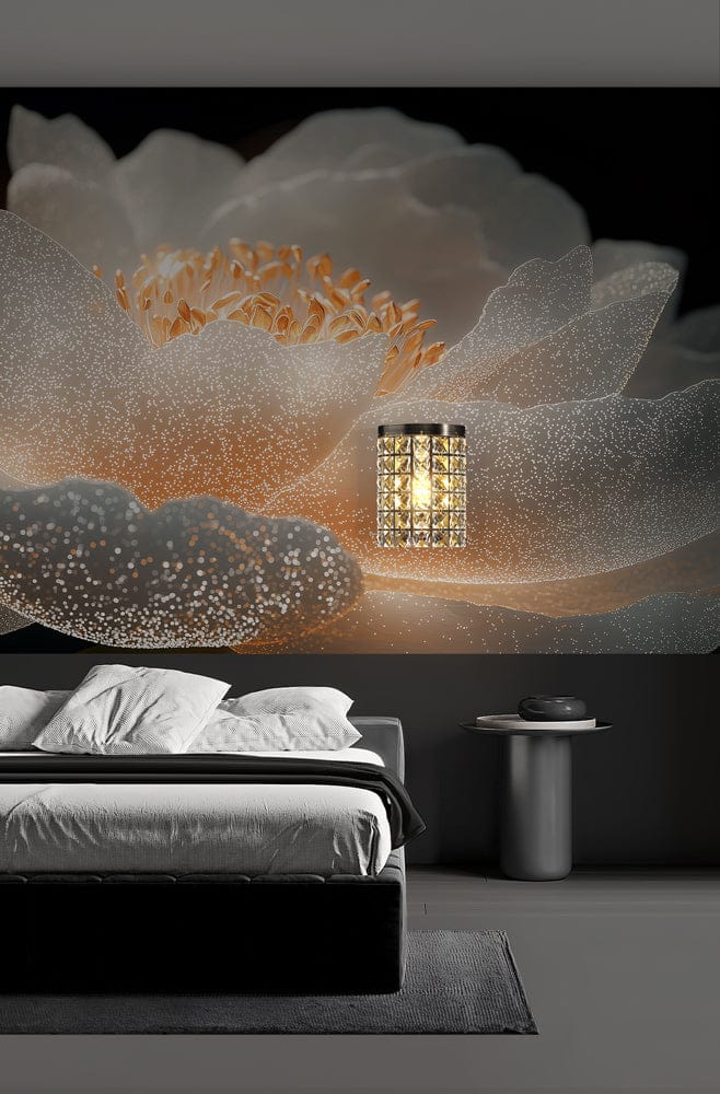 Golden Sparkle Petals Mural Wallpaper