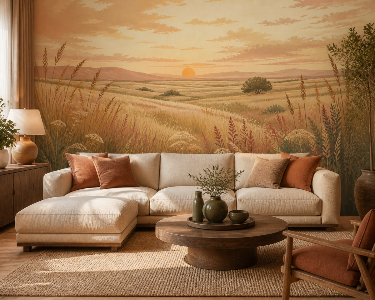 Golden Sunset Wallpaper Mural product view