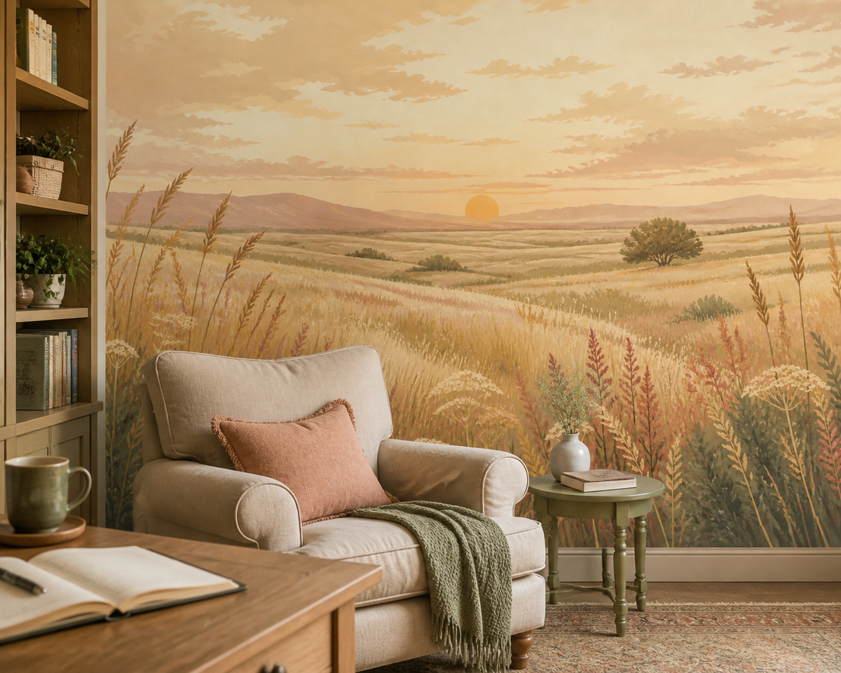 Golden Sunset Wallpaper Mural product view