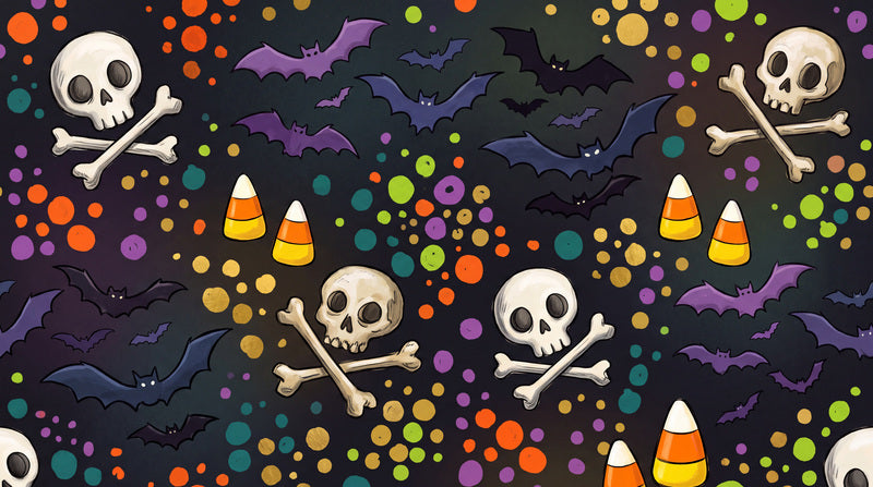 Black Candy Pattern Halloween Wallpaper Mural