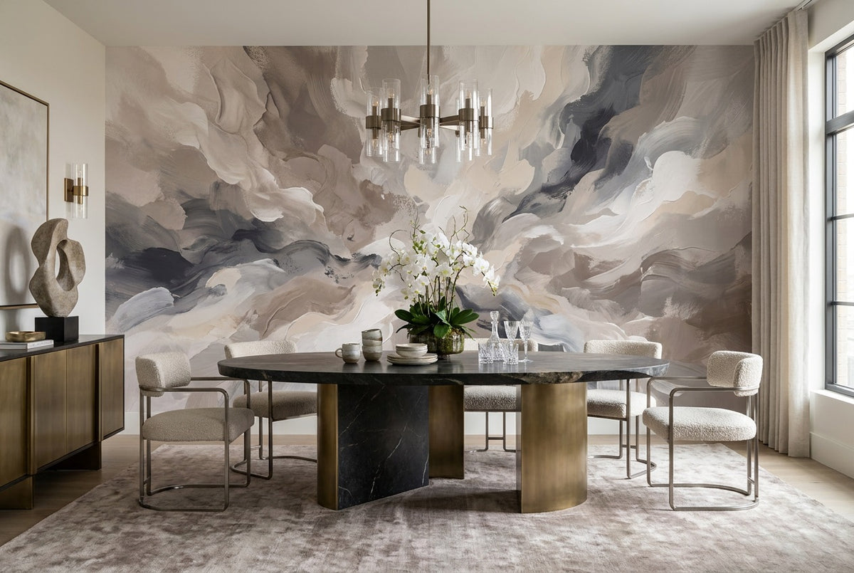 gray abstract wallpaper mural custom peel and stick dining removable non woven vinyl