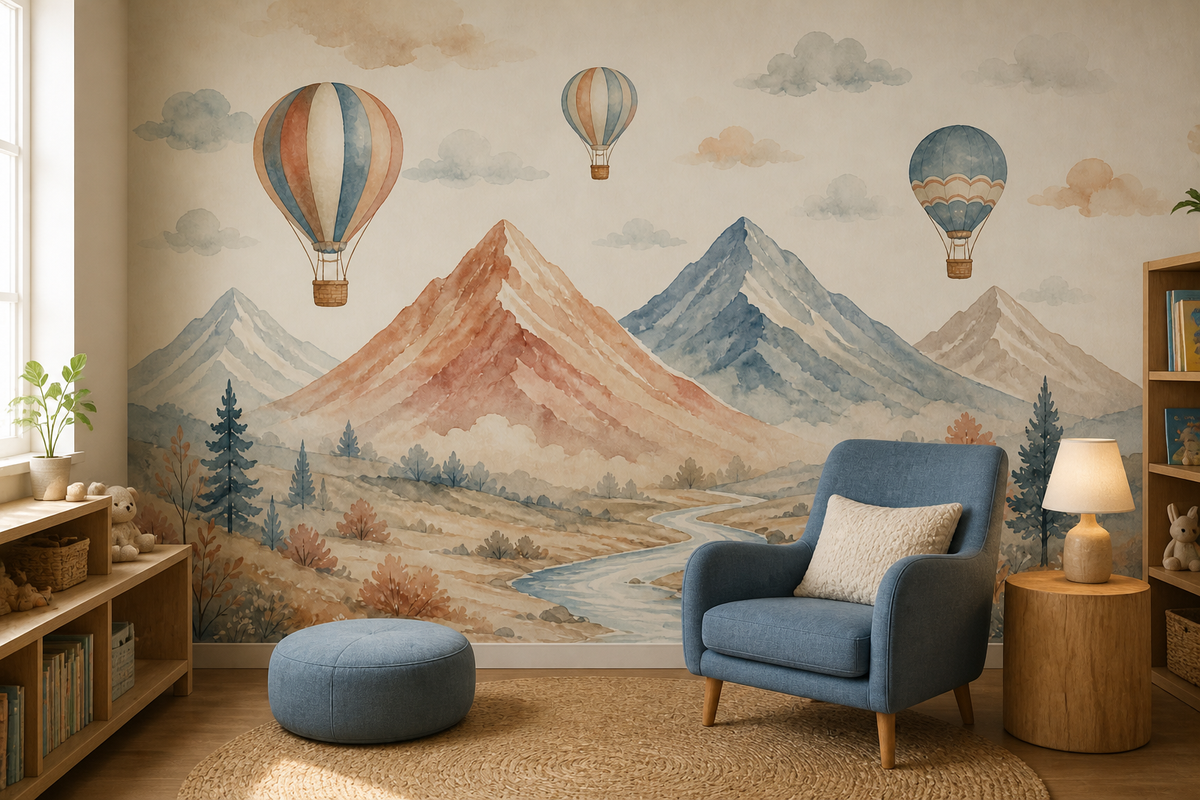 Gray Balloon Wallpaper Mural product view