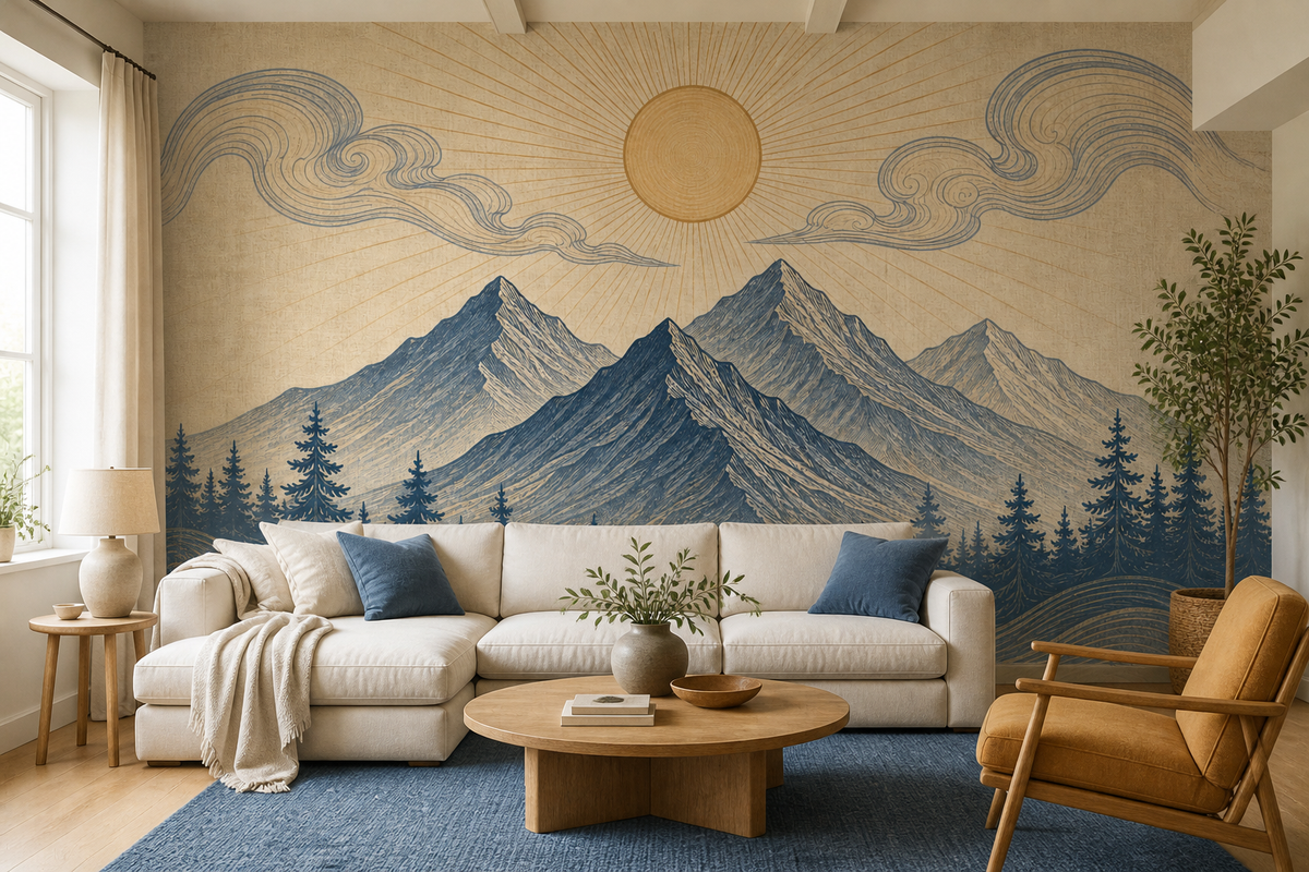 Gray Mountain Wallpaper Mural product view