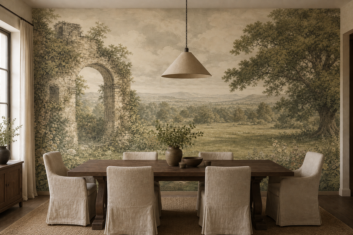 Gray English Wallpaper Mural product view