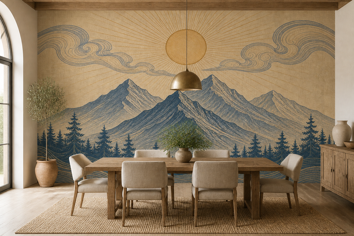 Gray Mountain Wallpaper Mural product view