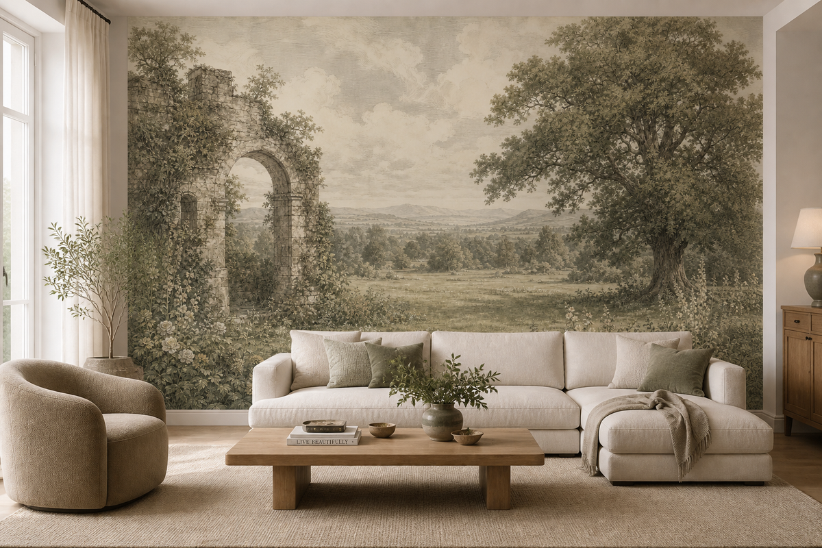 Gray English Wallpaper Mural product view