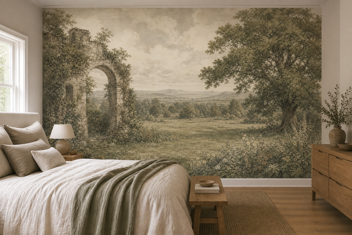Gray English Wallpaper Mural product view