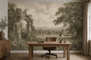 Gray English Wallpaper Mural
